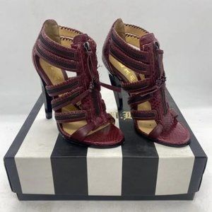L.A.M.B. NAYUTA PYTHON ZIPPERED GLADIATOR HEELS 5.5 NWT PUMPS GWEN STEFANI
